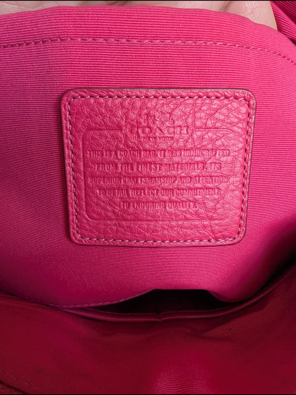 Coach Pink Leather Satchel with Removable Crossbody Strap